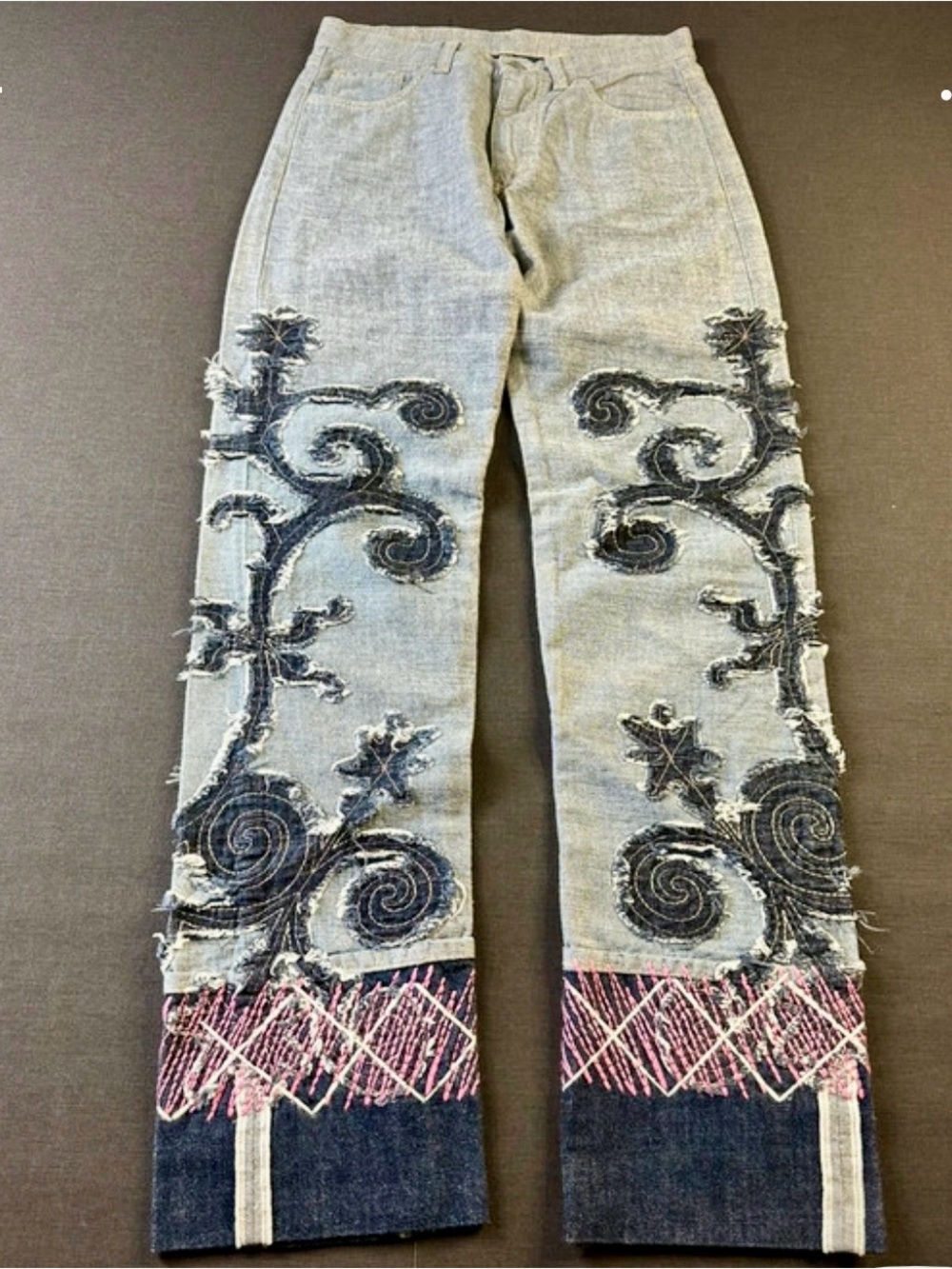 Evisu vintage Women’s Jeans Y2K archive Japanese denim with rose embroidered